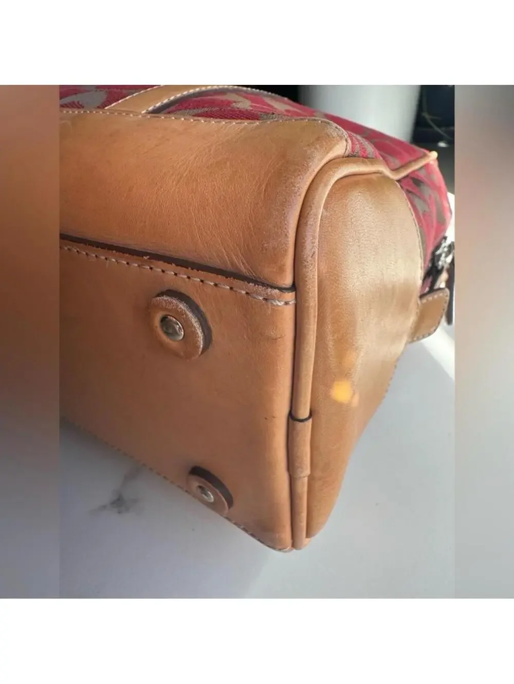 Vintage Coach Red and Tan Satchel purse - Picture 7 of 8